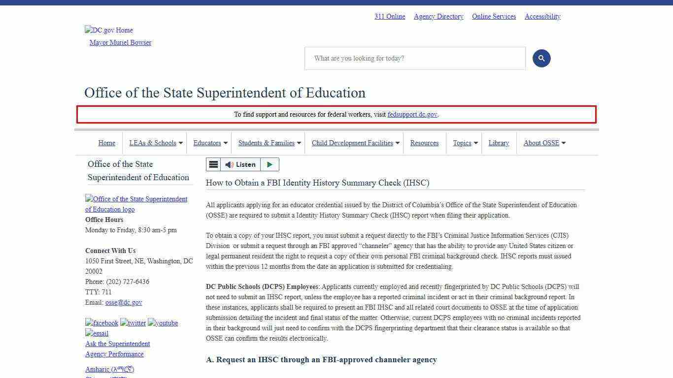 How to Obtain a FBI Identity History Summary Check (IHSC) | osse